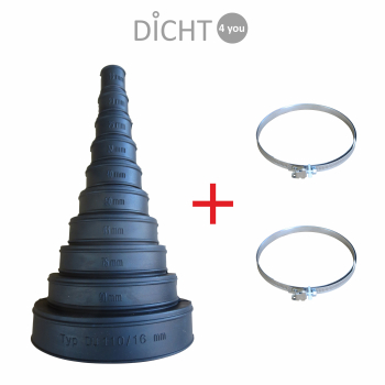 PSI „EndiT DU 110/16" Stufen-Manschette für Rohre Kabel (16/20/25/32/40/50/63/75/90 / 110mm)
