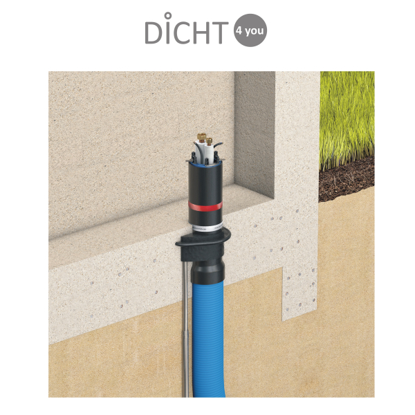 DOYMA "Quadro Secura Einsparte MAX / Curaflex Nova Uno/M/Z" Hauseinführung Split-Wärmepumpe Klimagerät (3/8" / 5/8" / 10m)