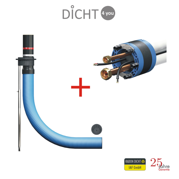 DOYMA "Quadro Secura Einsparte MAX / Curaflex Nova Uno/M/Z" Hauseinführung Split-Wärmepumpe Klimagerät (3/8" / 5/8" / 10m)