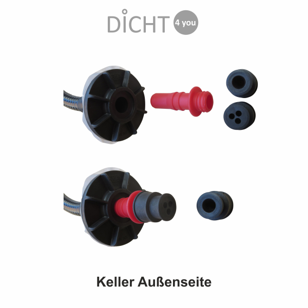 DOYMA / UGA "SPE16" Hauseinführung Sanierung Glasfaser X-LWL (25mm / 600mm / max 3 Kabel)