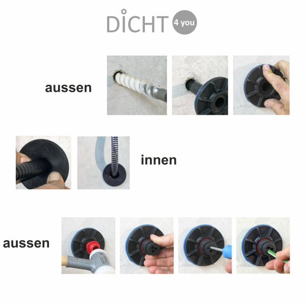 DOYMA / UGA "SPE16" Hauseinführung Sanierung Glasfaser X-LWL (25mm / 600mm / max 3 Kabel)